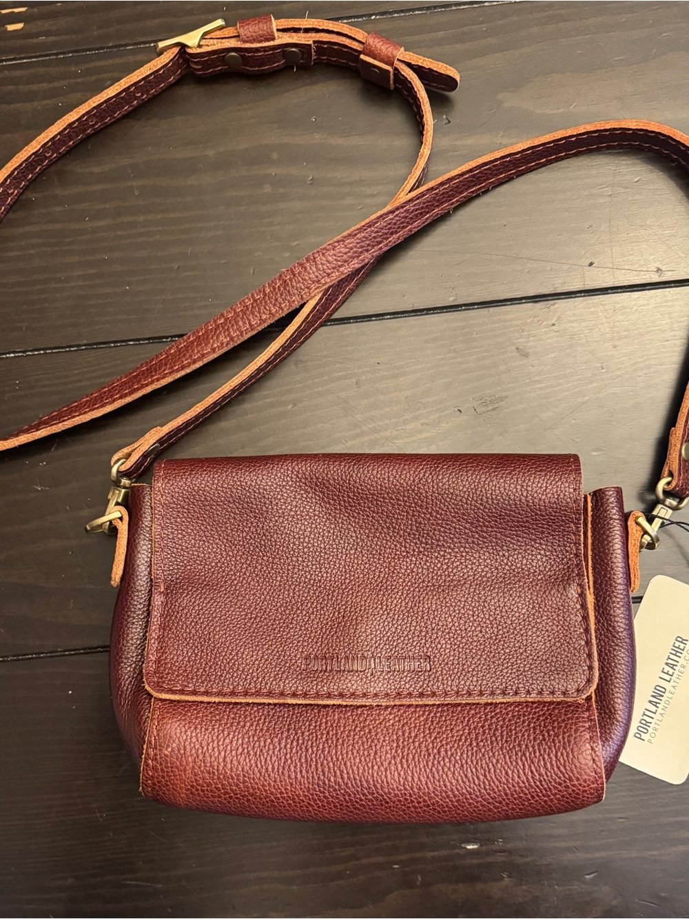 Portland Leather mini metro in nutmeg